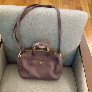 Fossil Brown Leather Satchel Purse Handbag